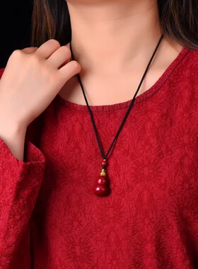 高含量天然原矿朱砂葫芦吊坠紫金砂原石粉嘎乌瓶钥匙扣手机链挂件