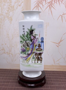 景德镇陶瓷器花瓶家居装饰品摆件四美女花瓶插花器工艺品小摆设