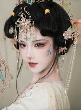 清月鹿鸣蓝萤汐古风汉服发簪