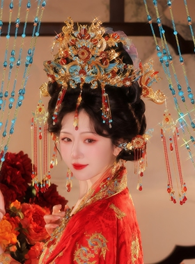 清月鹿鸣红妆凤仪新娘凤冠发饰