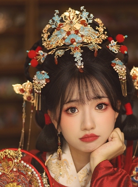 清月鹿鸣婚嫁发饰套装明制凤冠