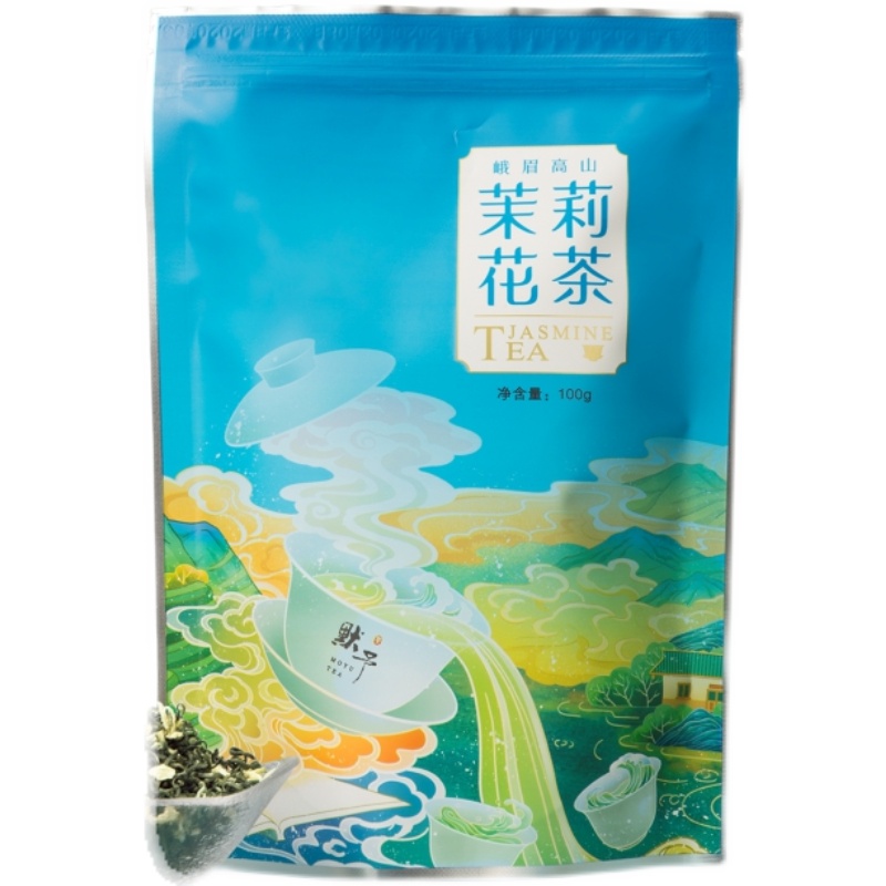 2023春新茶特级花茶浓香型明前茉莉花绿茶峨眉山高山飘雪袋装100g - 图3