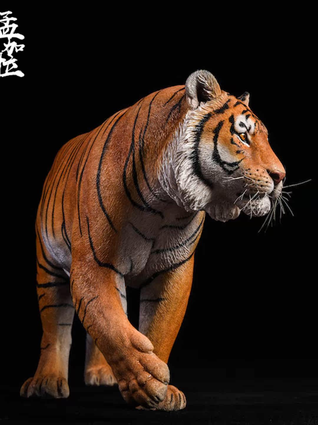 jxk  孟加拉虎摆件 老虎模型树脂手办潮玩工艺品动物摆件家居饰品