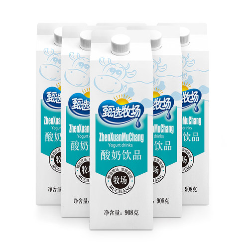 【顺丰包邮】完达山甄选酸奶饮品原味常温乳酸菌发酵908*12盒整箱 - 图0