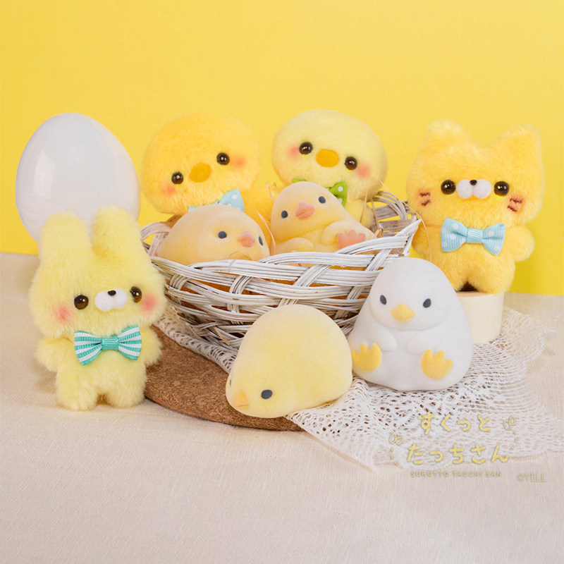 日本正版yell植绒发声黄色解压玩具 童梦动漫盒蛋/扭蛋/食玩