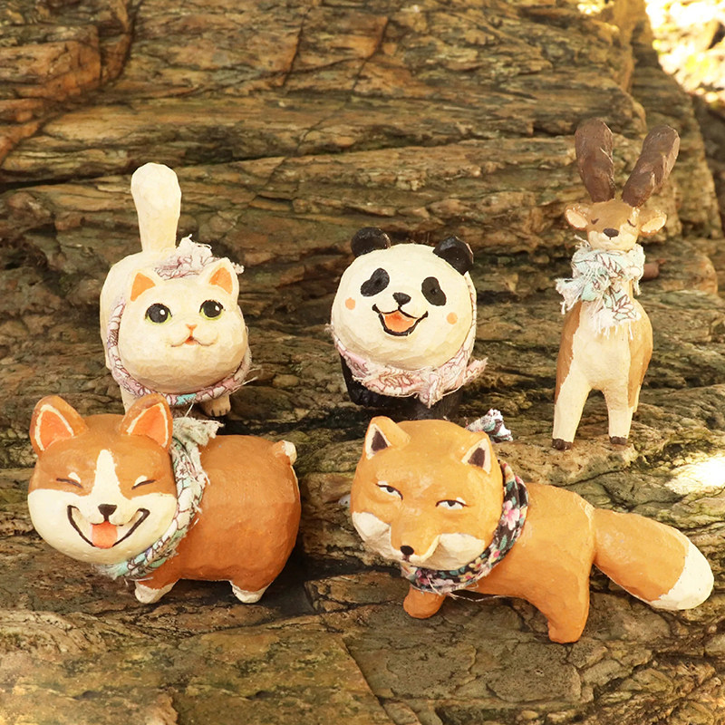 台湾正版伙伴第2弹雕刻藏狐长颈鹿 童梦动漫盒蛋/扭蛋/食玩