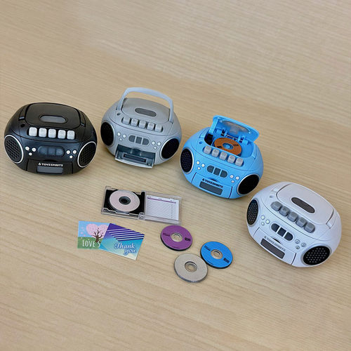 日本正版TOYS SPIRITS 迷你复古录音CD播放机扭蛋 手提录音机玩具 - 图0