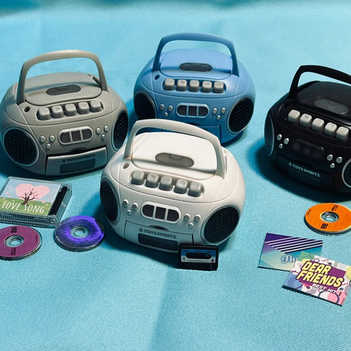 日本正版TOYS SPIRITS 迷你复古录音CD播放机扭蛋 手提录音机玩具 - 图3
