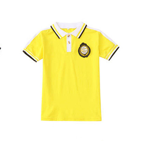 Primary school uniform yellow children's summer two-piece set