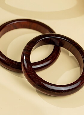 天然小叶紫檀手镯檀香红木圆条手镯沉香贵妃镯送妈妈女士生日礼物