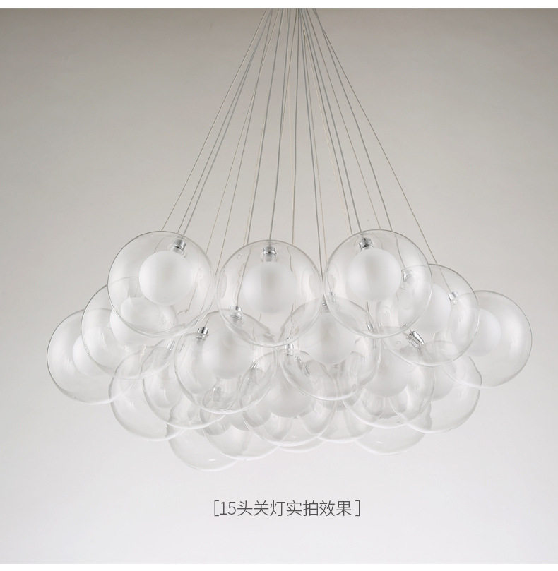 客厅灯具2023新款现代透明多头泡泡球吊灯玻璃圆球形餐厅彩色球灯_虎窝淘