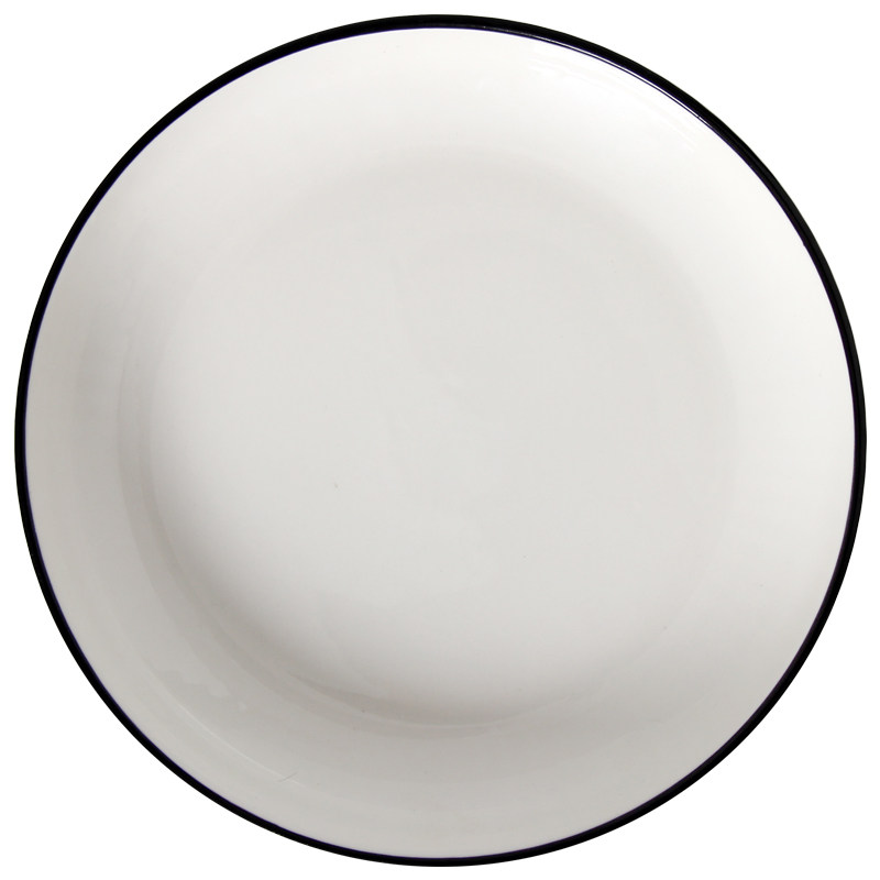 怀瑾北欧风盘子菜盘家用陶瓷碟子黑边线汤盘早餐盘饭盘6个套装,淘宝优惠券,粉丝福利购,淘宝优惠卷