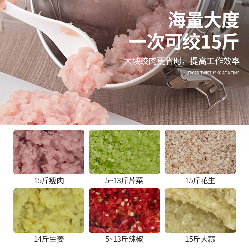 力果绞肉机商用大功率强力不锈钢大容量肉铺肉丸电动多功能碎肉机