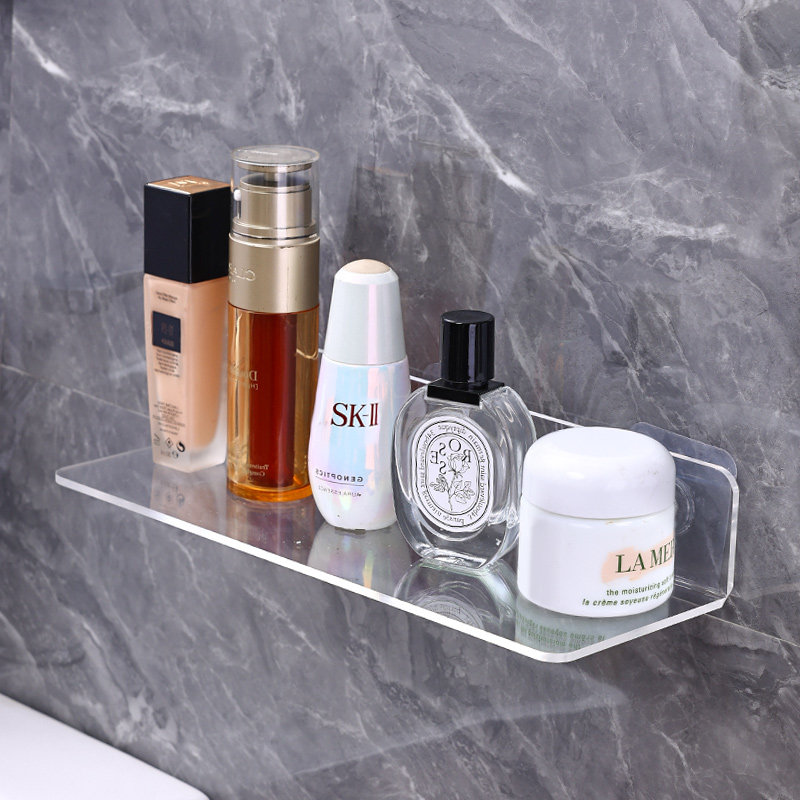 亚克力置物架墙上免打孔透明浴室梳妆台壁挂口红香水化妆品收纳盒,淘宝优惠券,粉丝福利购,淘宝优惠卷