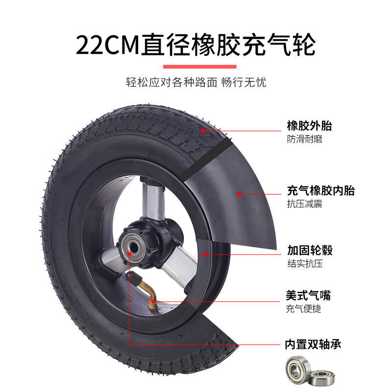 匠者充气轮购物车折叠手拉车便携拉杆行李车拖车家用买菜车小拉车-图0