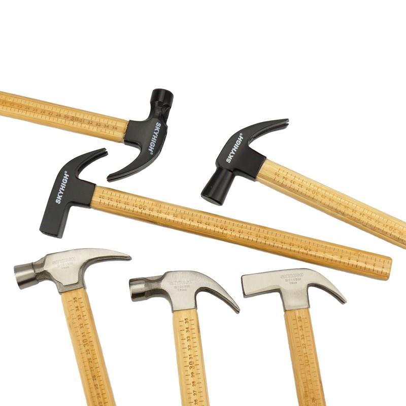 澳新工具竹柄羊角锤子方头木工锤直角铁锤榔头钉锤带磁竹把子奥新 - 图3