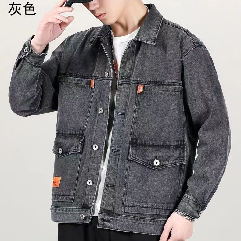 秋冬季新款加绒加厚牛仔外套男士耐磨电焊干活穿工作服宽松大码男 - 图3