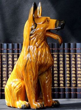 旺财招财陶瓷狗化解摆件客厅卧室办公室风水补角缺角生肖狗镇宅