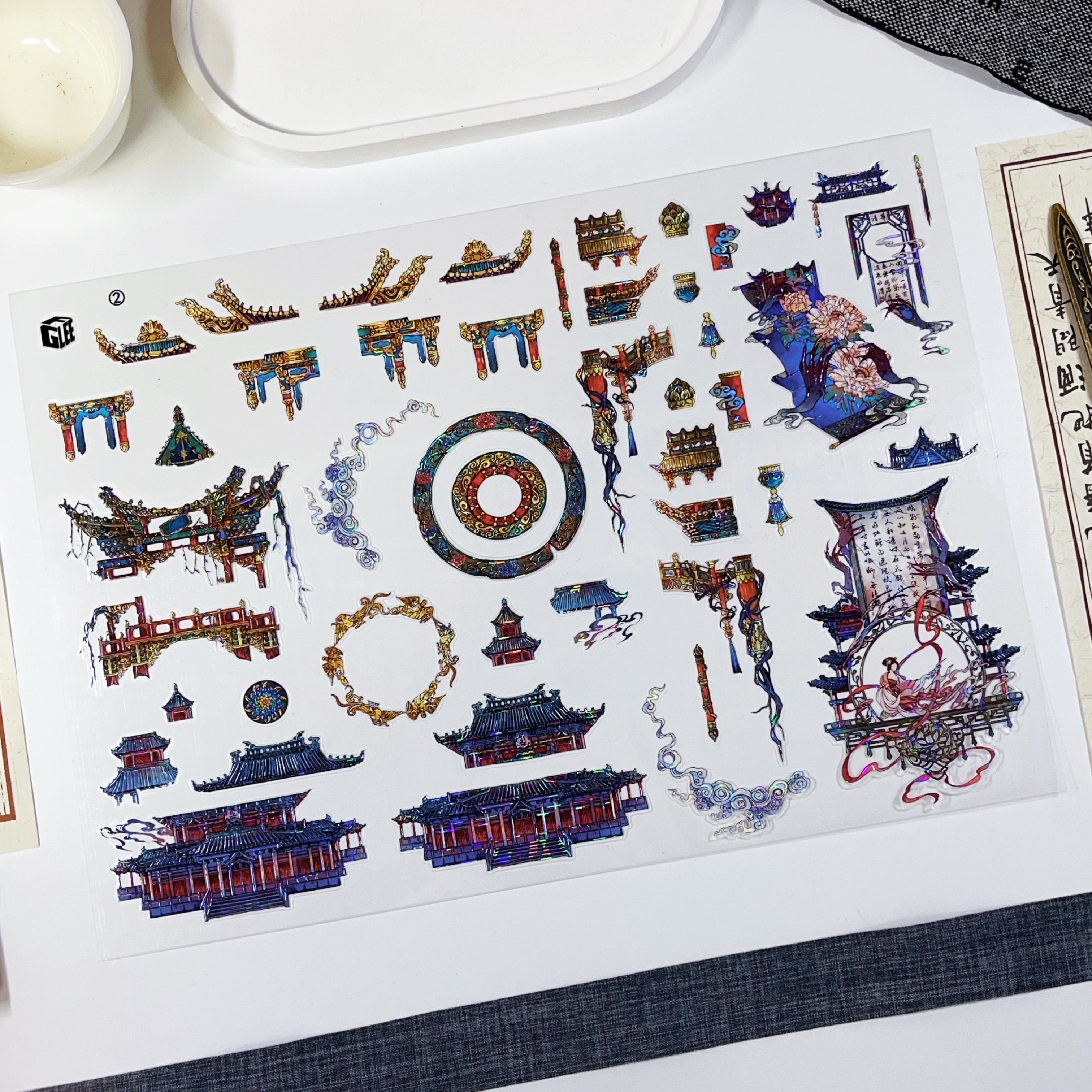 沐瑶&李富贵贝壳光2.0雷音寺造景贴纸微缩场景国风DIY贴画,淘宝优惠券,粉丝福利购,淘宝优惠卷