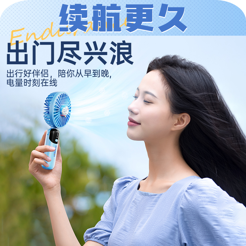 2024新款哆啦a梦手持小风扇可爱便携式随身小型迷你学生儿童usb充电超长续航折叠挂脖静音办公室桌面上电风扇