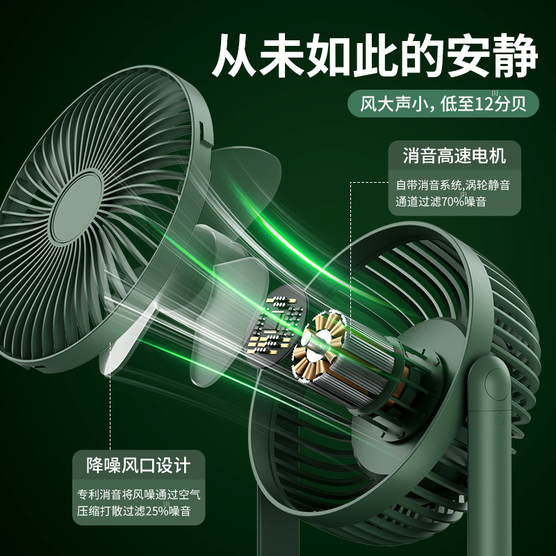 【可伸缩】TAFIQ小风扇超静音办公室桌上便携式迷你小型可充电usb桌面随身家用台式长续航宿舍床头电风扇