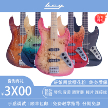 Japan BCG Bacchus Barks WJB-730 Tree Tumor Veneered Electroelectrobex Four Strings Bass Bass Guitar