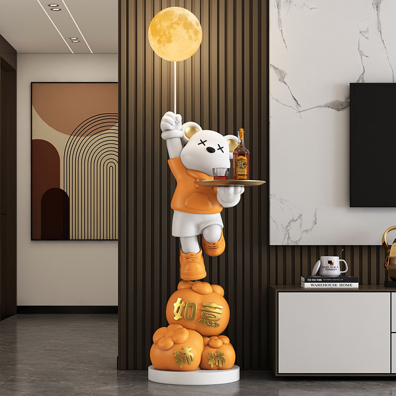 柿柿如意大型落地小爱音箱暴力熊客厅大摆件乔迁礼物轻奢高端网红,淘宝优惠券,粉丝福利购,淘宝优惠卷
