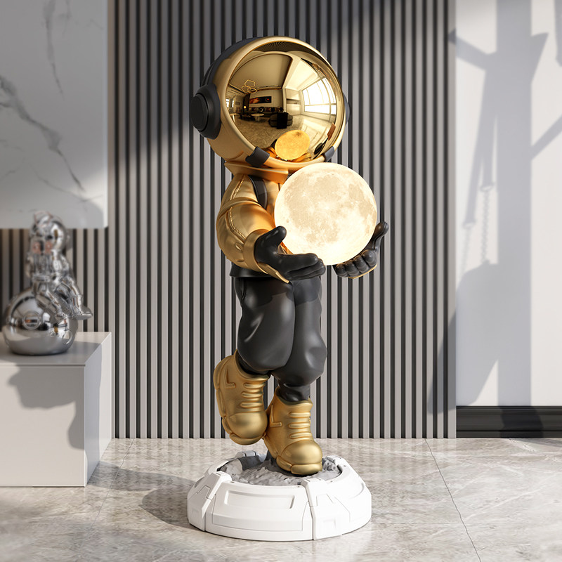 客厅宇航员太空人大型落地灯摆件暴力熊轻奢高档装饰乔迁新居礼品