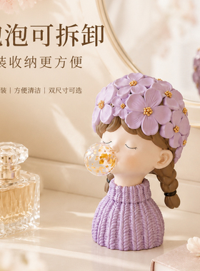 创意可爱吹泡泡女孩摆件