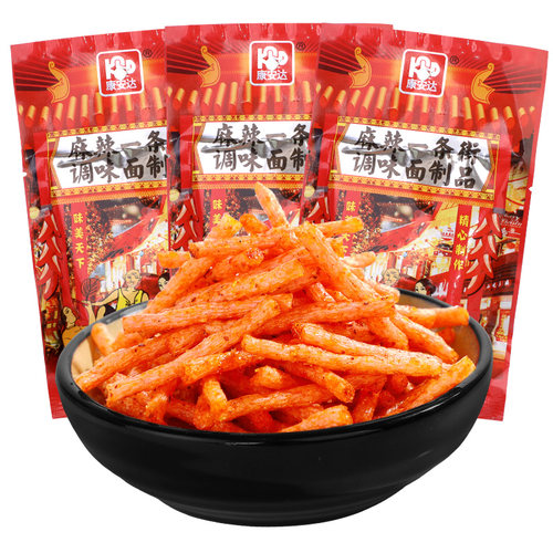 康安达麻辣一条街辣条童年儿时怀旧零食校园5毛钱小包装休闲小吃 - 图3