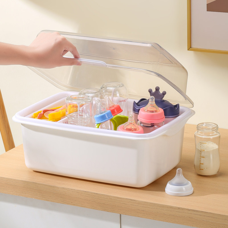 奶瓶收纳盒沥水防尘收纳箱婴儿专用宝宝餐具辅食晾干沥水架储物柜,淘宝优惠券,粉丝福利购,淘宝优惠卷