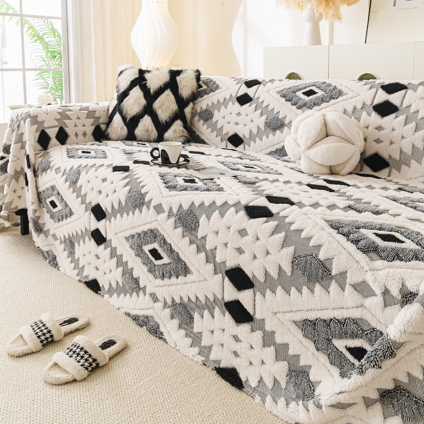 秋冬毛绒沙发巾一整张全盖2025新款固定防滑沙发盖布巾套罩坐垫子,淘宝优惠券,粉丝福利购,淘宝优惠卷