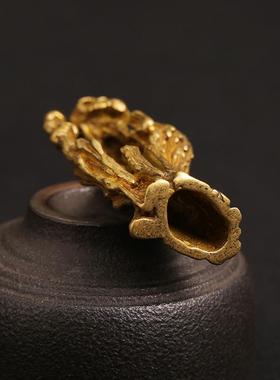 黄铜达摩祖师佛像摆件办公室茶宠摆饰工艺品摆件仿古微雕地摊产品