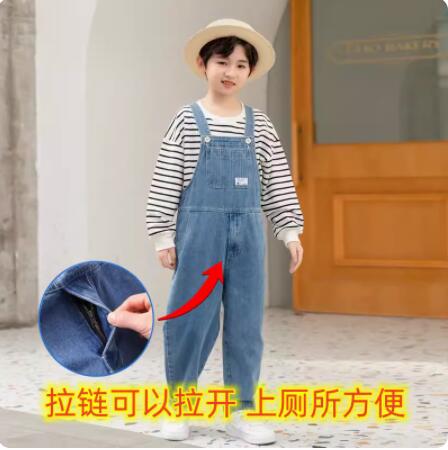 男女童牛仔背带裤套装儿童六一合唱演出服幼儿园吊带裤毕业表演服