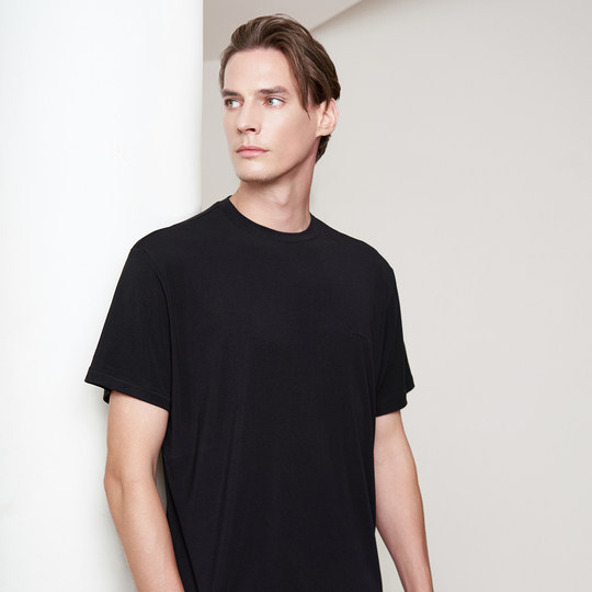 SILKY MIRACLE男士短袖睡衣NUDE桑蚕丝莫代尔圆领内衣家居服睡裤