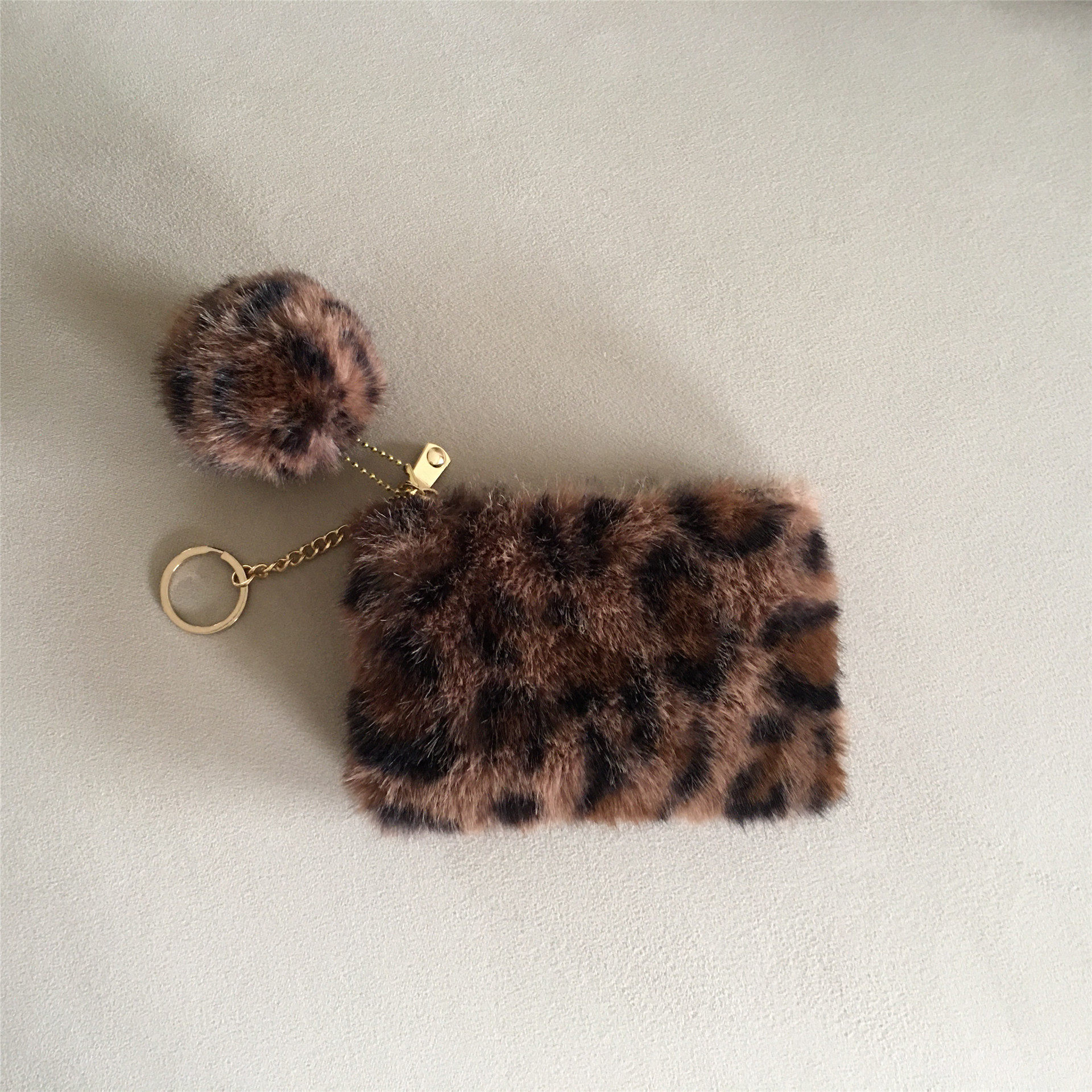 复古豹纹毛毛钱包女拉链小巧零钱袋迷你卡夹新款驾驶证钥匙手拿包,淘宝优惠券,粉丝福利购,淘宝优惠卷