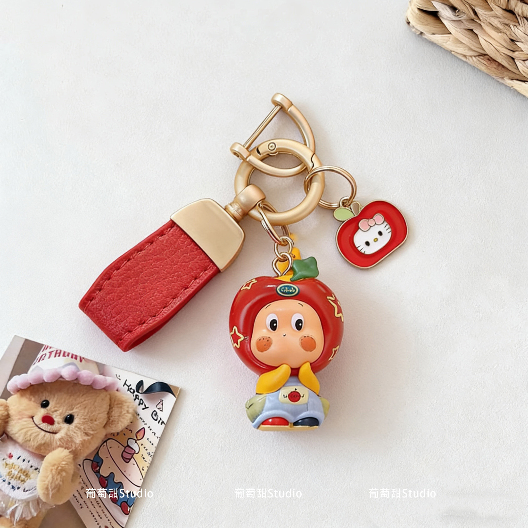 葡萄甜创意手作星星人少女心精致包包挂件立体情侣汽车钥匙扣真皮,淘宝优惠券,粉丝福利购,淘宝优惠卷