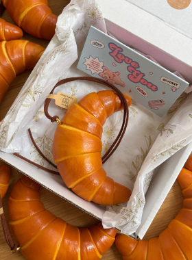 仿真面包牛角包捏捏乐解压神器创意钥匙扣包包挂件汽车后视镜装饰