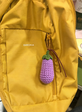 成品手工编织毛线钩织可爱水果蔬菜包包挂饰迷你茄子挂件玩偶礼物