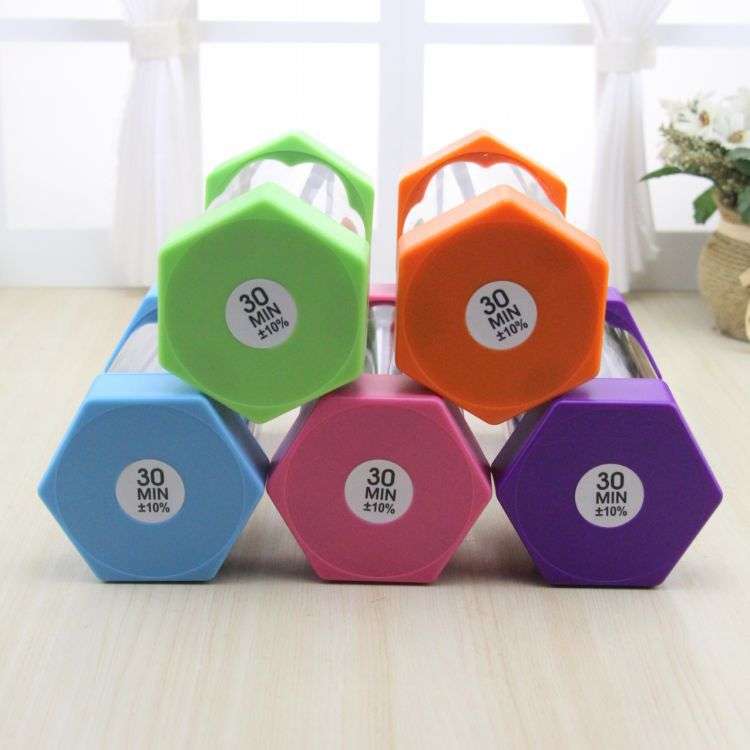 大小可选六角沙漏计时器 防塑料沙漏1/3/5/15/30分钟儿童节礼物 - 图2