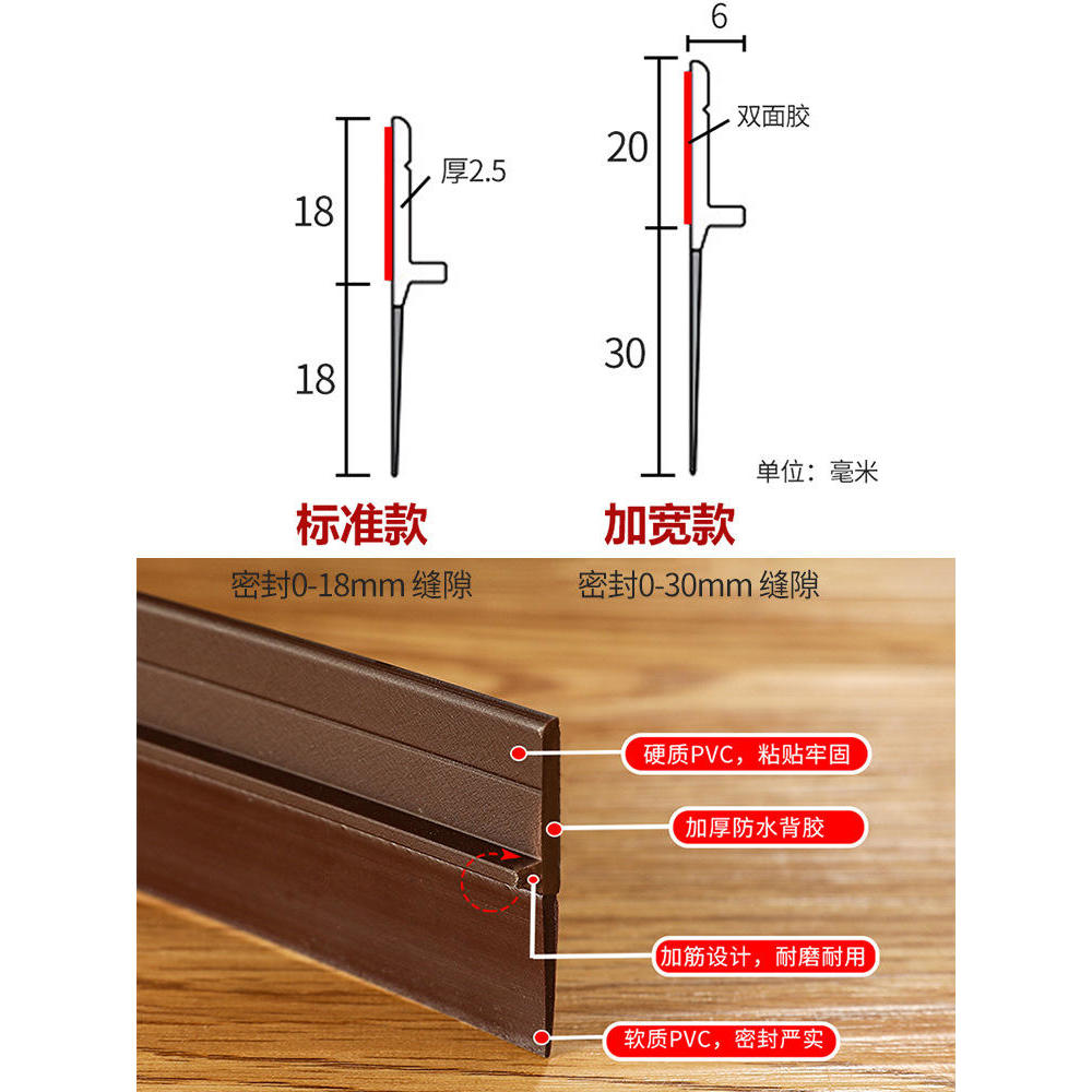I6CV门缝门底密封条挡老鼠隔音条木门防盗门窗密封条玻璃门防 - 图2