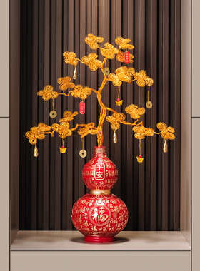 发财进宝万福葫芦摆件客厅玄关电视柜酒柜装饰品高档乔迁新居礼物