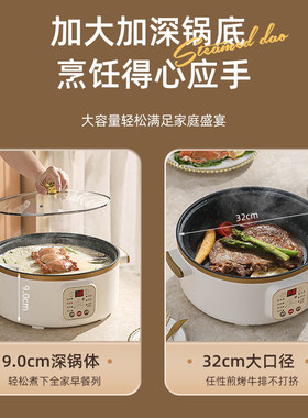 德国潮州生产不锈钢电蒸锅 三层预约家用多功能电锅