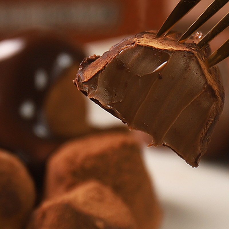 迷语纯可可脂松露形黑巧克力零食小吃礼盒新年节日礼物抹茶糖果 - 图1