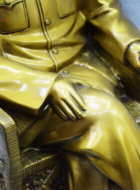 韶山毛爷爷坐像 主席铜像办公桌面平安摆件家居客厅伟人坐像.2