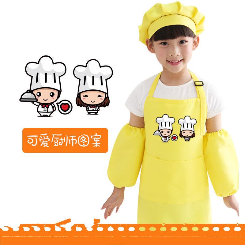 幼儿园小厨师服装儿童角色扮演区厨房做饭厨师帽和围裙logo定制