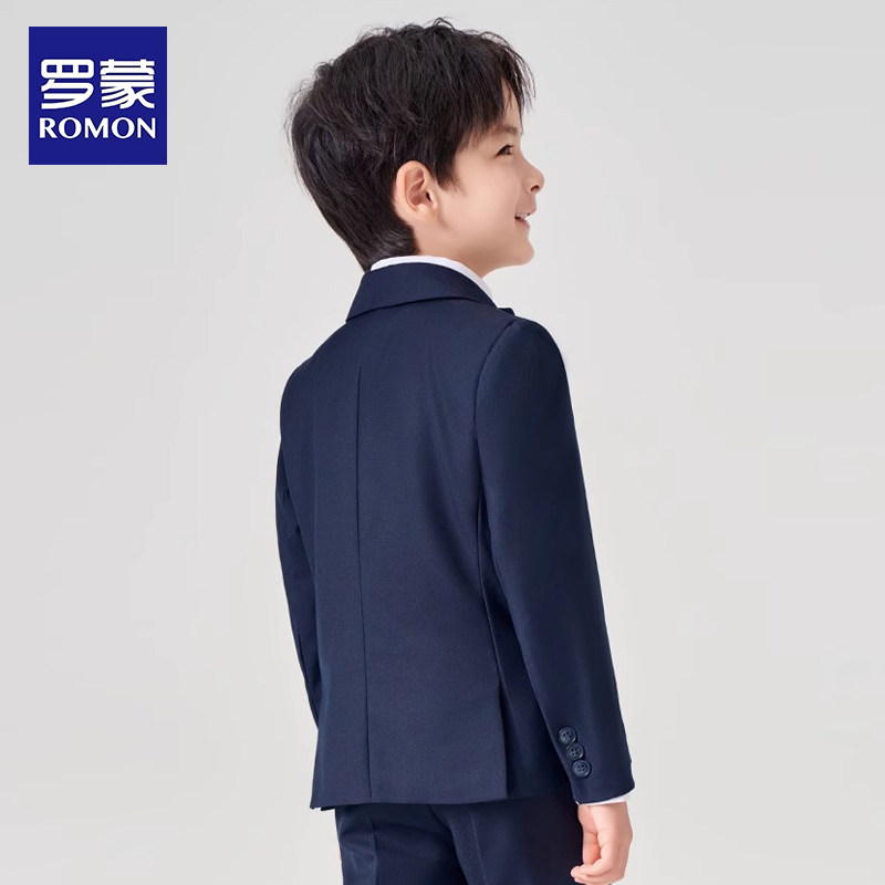 Romon children's suit jacket, little boy's piano performance dress, middle-aged and older boy's handsome British jacket, boy's suit