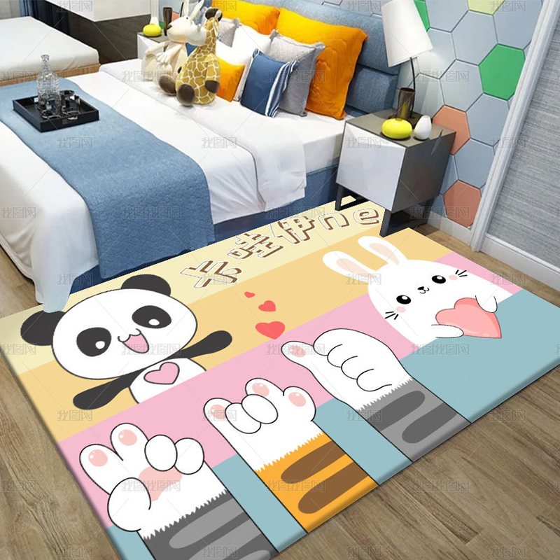 Cute cartoon children carpet bedside rug creative floor mat - 图3