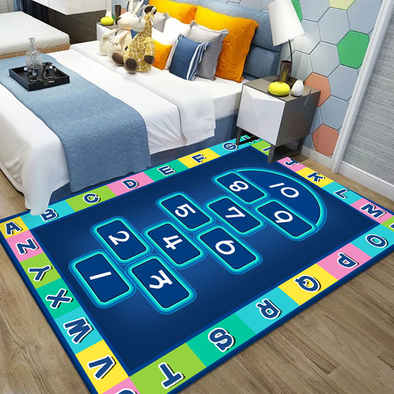 Cute cartoon children carpet bedside rug creative floor mat - 图0