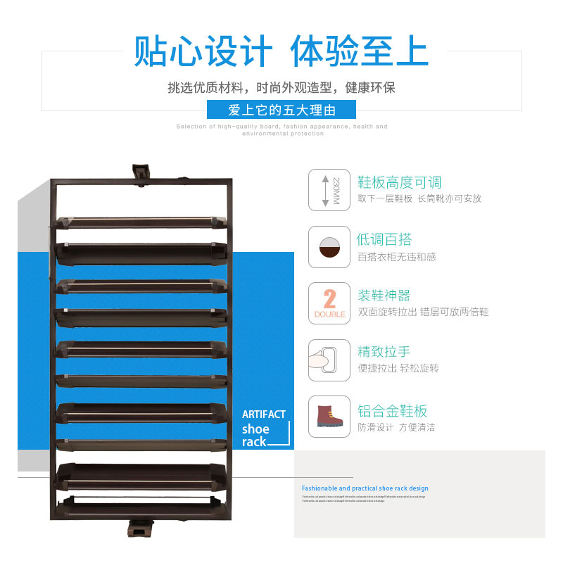 旋转鞋架360度家用门口鞋柜省空间多层铝合金五金配件收纳鞋橱-图0